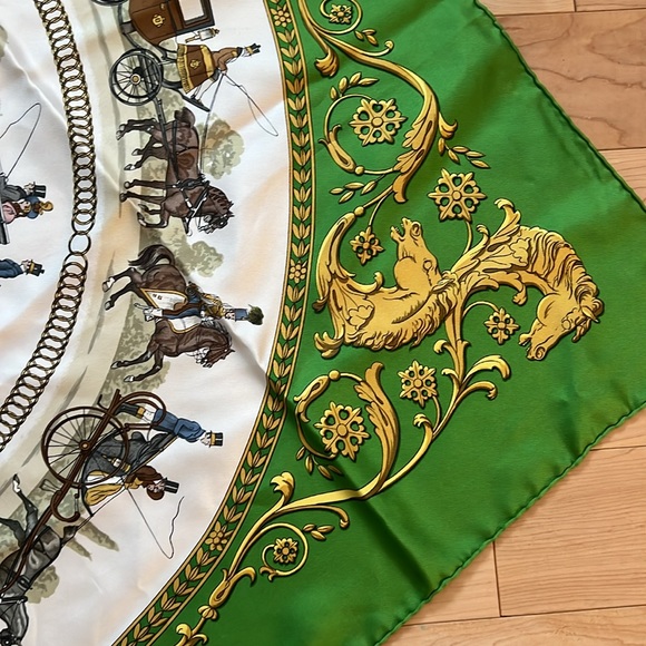 HERMES SILK SCARF 34”x34” La Promenade Comes with Box - Picture 3 of 14